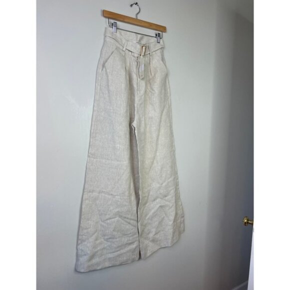 NWT The Femm Iris Super Wide Leg High Waisted Linen Pant Natura Size: Small - Picture 3 of 8
